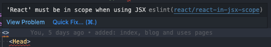 eslint error
